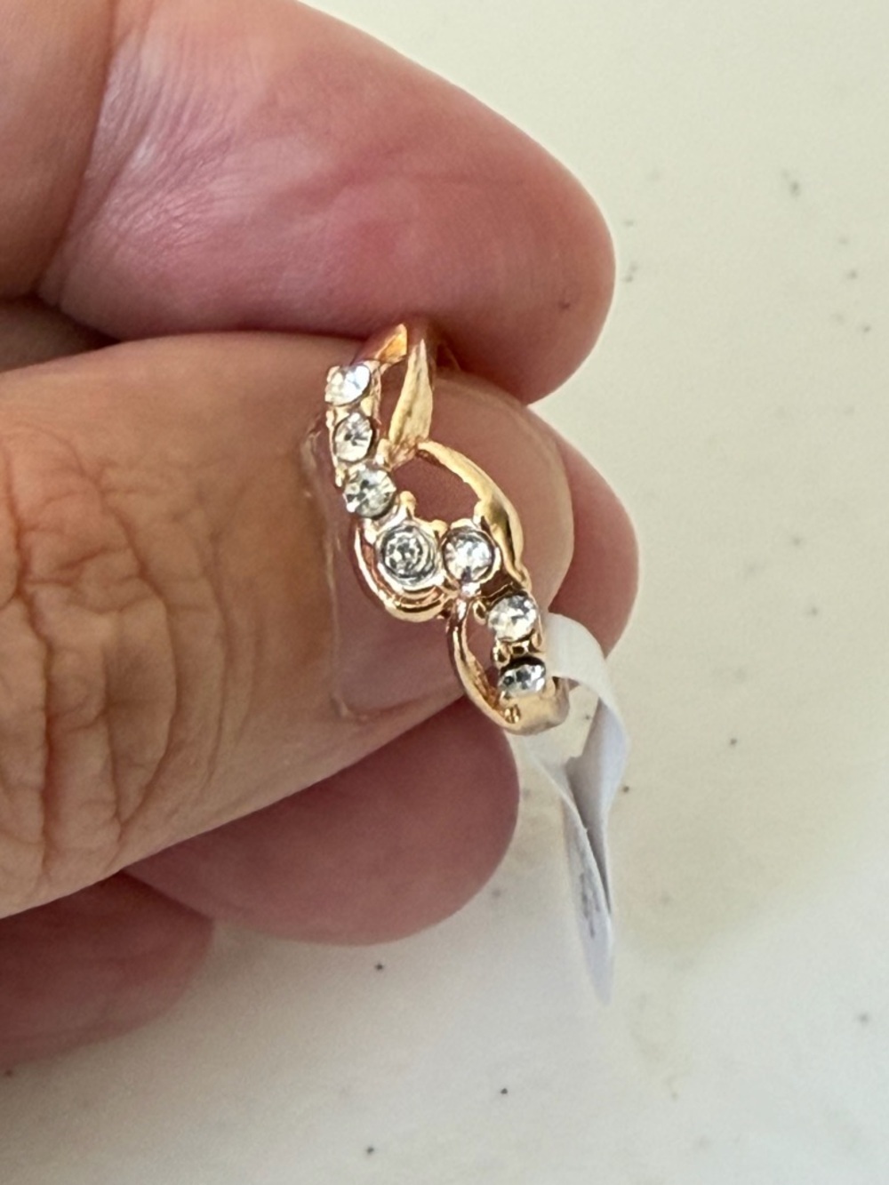 Gold and Silver Crystal Ring.